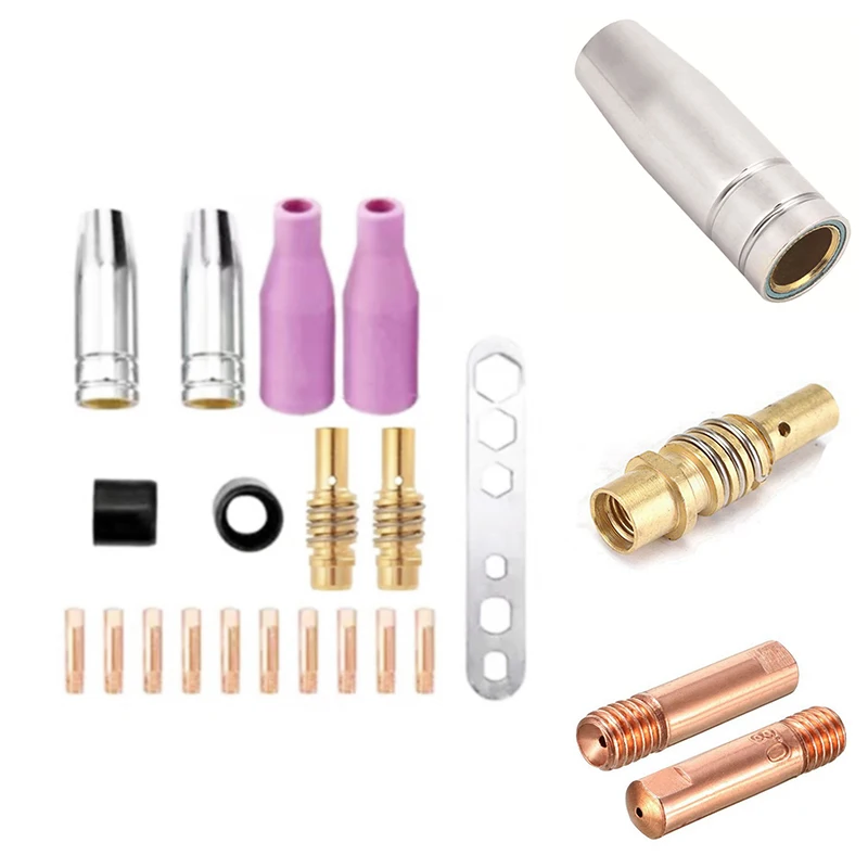 

19Pcs 15AK Welding Torch Consumables MIG Torch Gas Nozzle Tip Holder Of 15AK MIG Welding Torch