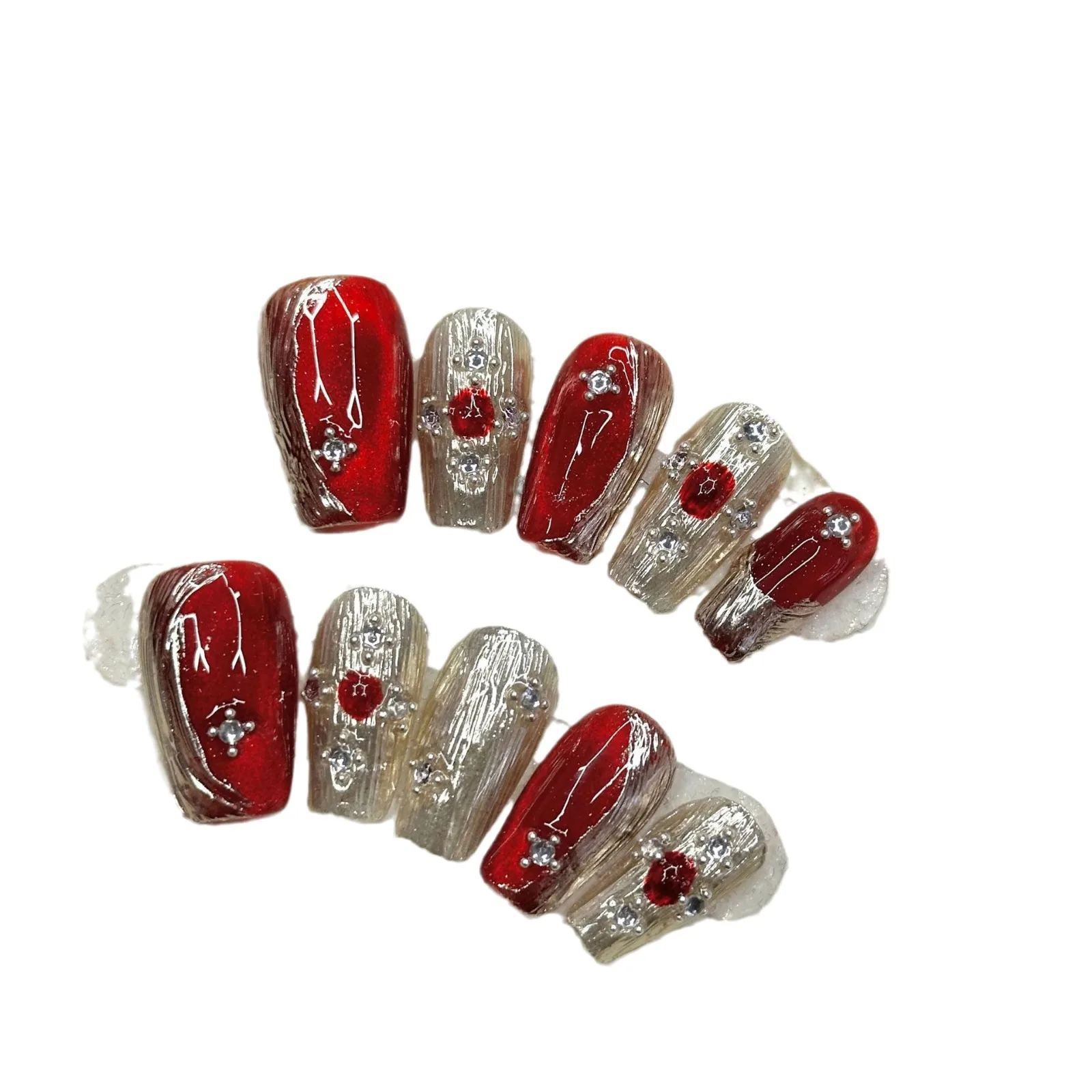 Ruby Island Perene New Year Wine Red Cat's Eye Metal Magic Mirror Butchera Purified Hand Wear Nail Nail