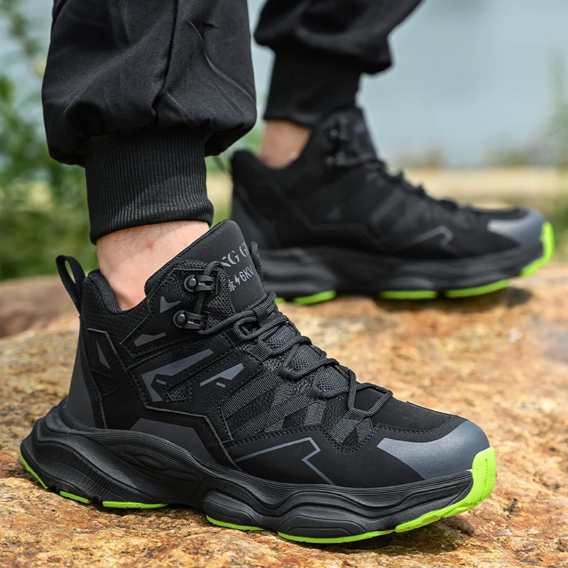 높은 상위 안전 신발 남자 강철 발가락 작업 신발 남자 여자 작업 안전 부츠 안티 스매쉬 안전 불멸의 작업 부츠 통기성