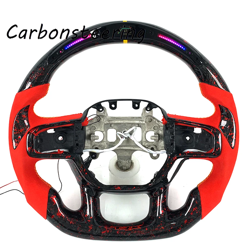 Premium Forged Carbon Fiber Steering Wheel for Ram 1500 TRX Rebel 2019-2025 Custom OEM Fit Replacement Off Road Interior Upgrade