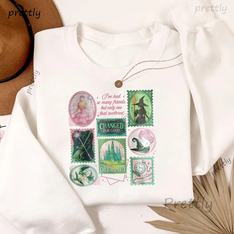 Wicked Changed for Good Sweatshirts Men Women Retro Magic Wand  Hoodies Harajku Casual Long Sleeve Round Neck Hoodie Streetwear