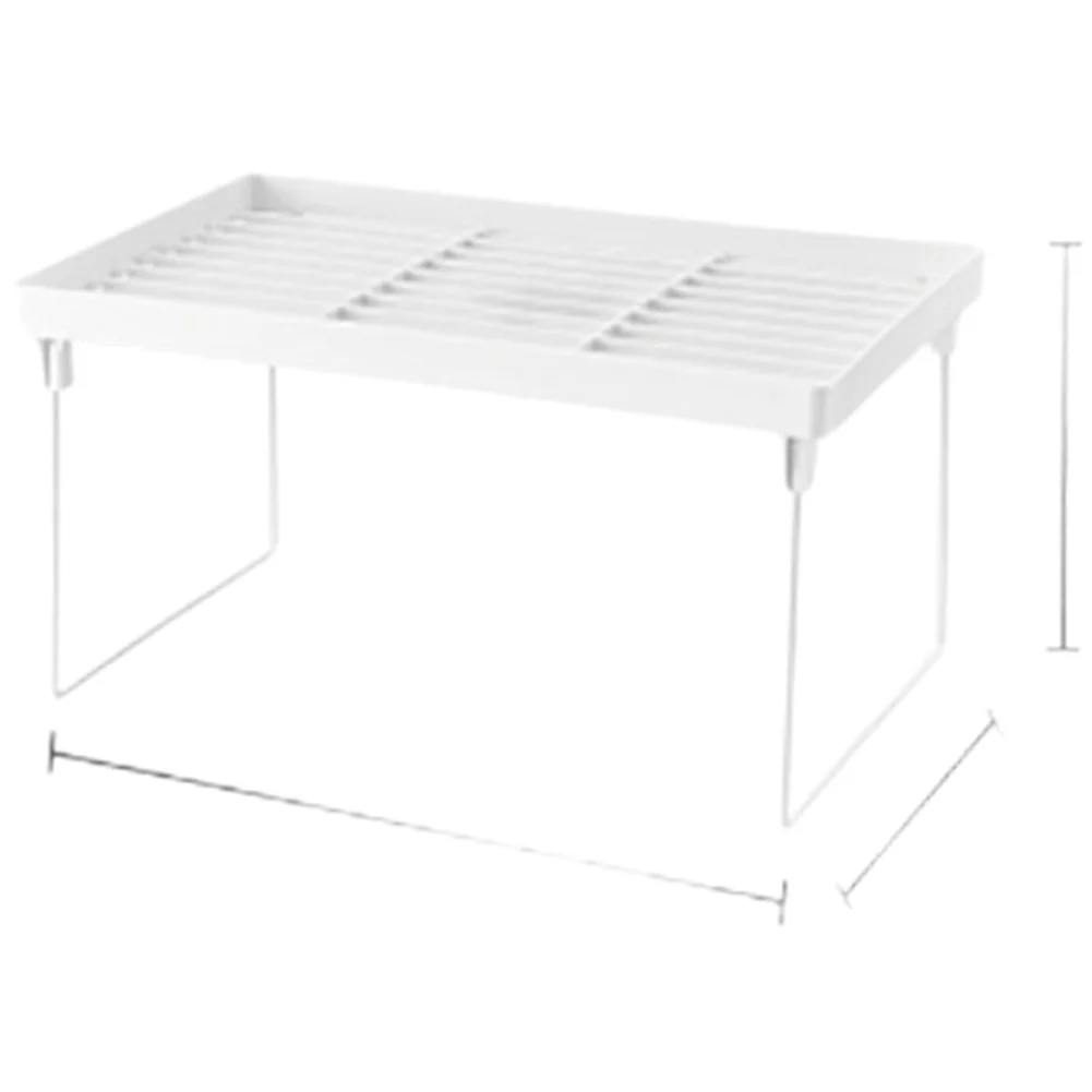 

Настольный складной органайзер для хранения полки для кухни, ванной комнаты, спальни, штабелируемый многослойный органайзер с белым полипропиленовым материалом