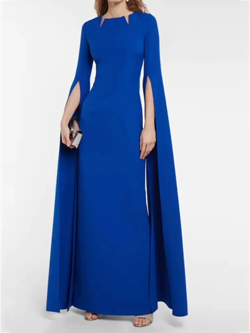 

O-Neck Long Sleeves Formal Evening Dress Straight Long Dress Custom Made Floor-Length Party Dress 2024 New Vestidos de fiesta