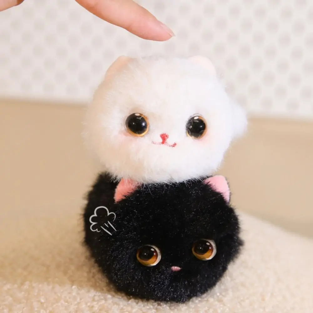 Material rolando pequeno gato mecanismo de relógio estrela padrão simulação relógio gato design interativo kawaii