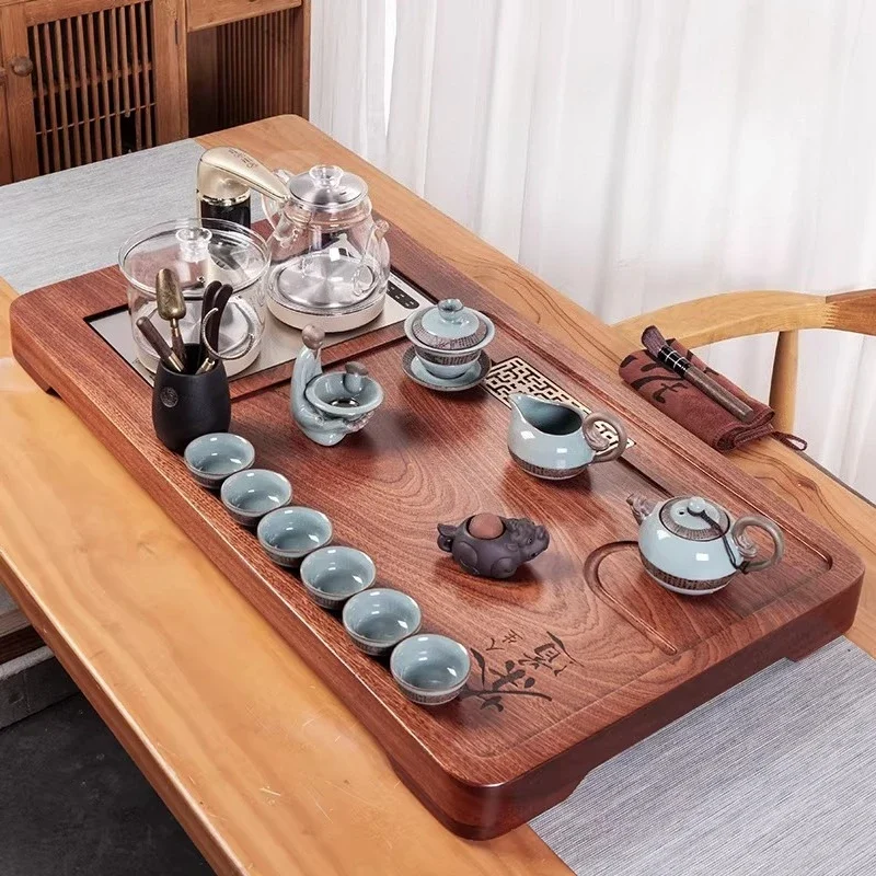 a*-Rectangle Hospitality Tea Tray Wooden Serving Accessories Table Tableware Living Room Tea Tray Vintage Small Teaware./