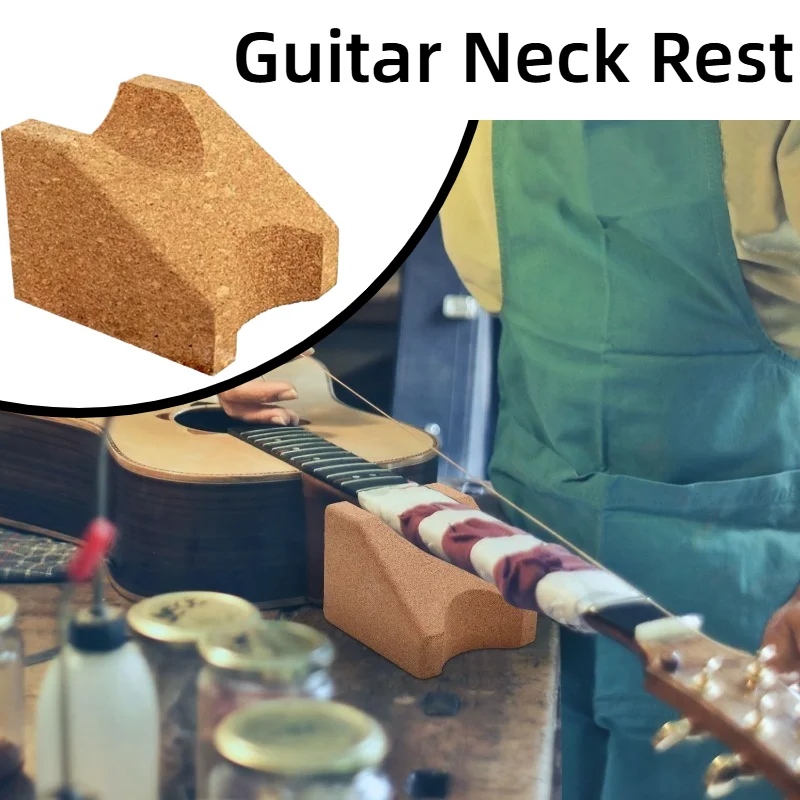

Guitar Neck Rest, Two Heights Corkwood Guitar Neck Holder Cradle Support Stand Pillow, Luthier Tools Accessories