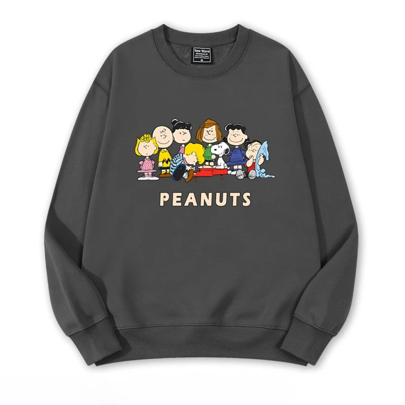 Soft and cute Snoopy Cartoon Anime periphery Men and women round neck pullovers Spring and Autumn trend couple clothing pullover