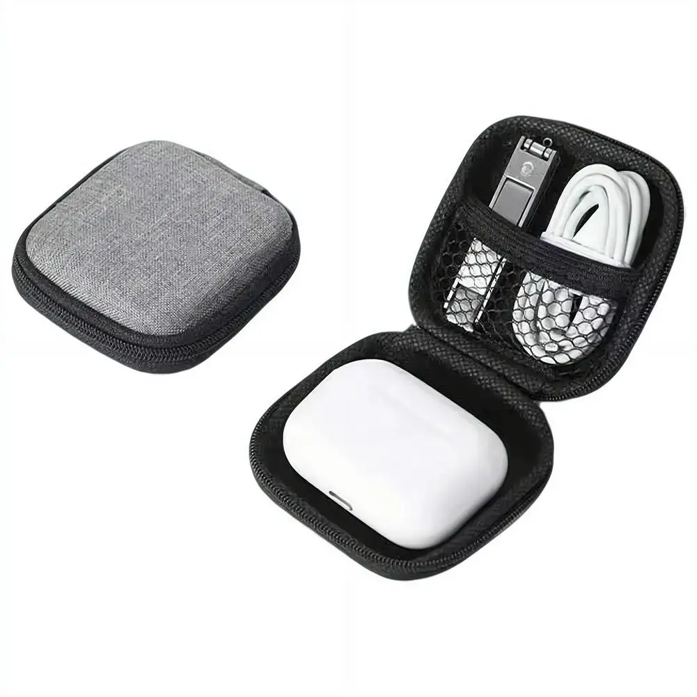 Business Headphone Bag Portable Zipper Earphone Storage Bag Charging Cable Organizer Bag Small Digital Accessories Storage Pouch view 5