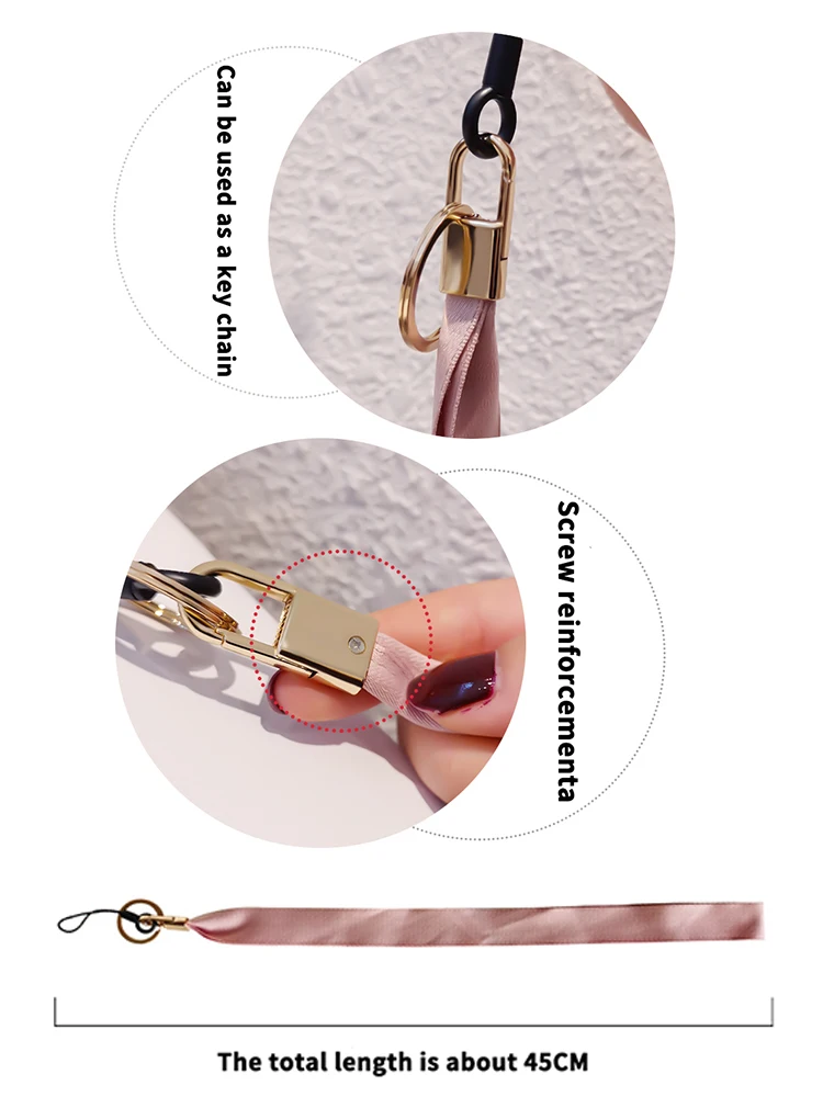 Phone Lanyard Neck Cord Universal Mobile Phone Case Accessories Detachable Keychain Rope Chain Work Card U Disk Women Lanyard