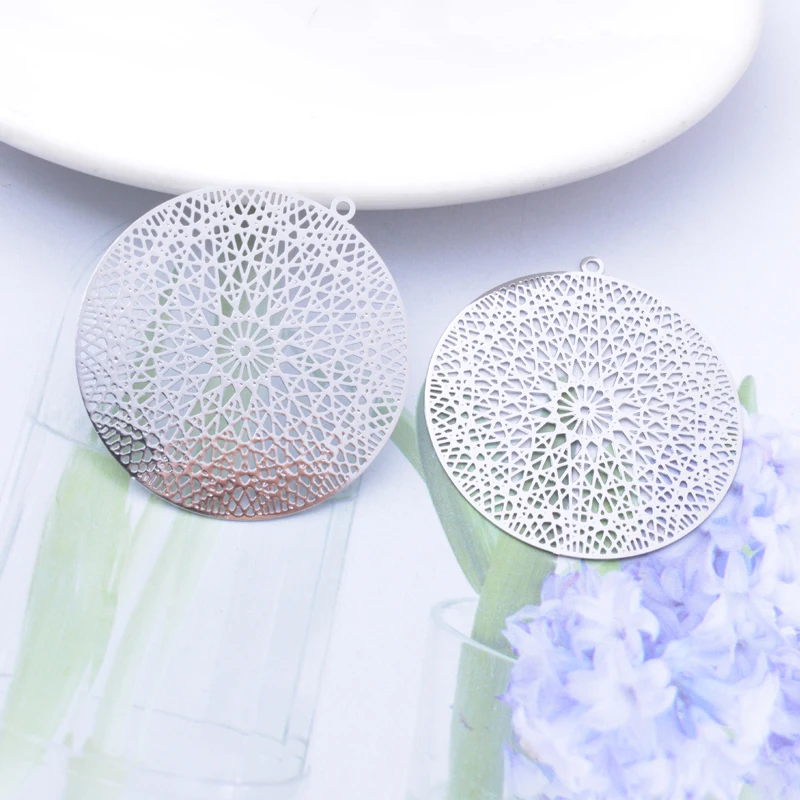 30 Stück/lot AB2056 37*35 Messing Filigran Lebensblume Anhänger Schmuckmaterialien geeignet für DIY-Ohrringe – Detail 11