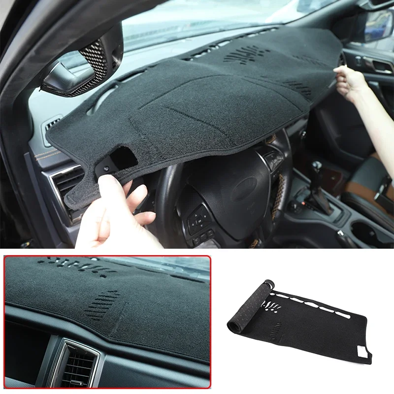 

polyester Dashmat Dashboard Cover for Ford Ranger Wildtrak Raptor T6 2011-2022 Dash Mat Pad Sun Shade Dash Board Cover Carpet