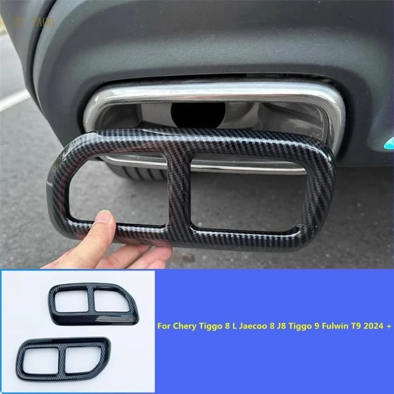 For Chery Tiggo 8 L Jaecoo 8 J8 Tiggo 9 Fulwin T9 2024+ Car Style Tail Throat Rear Lip Surround Exhaust Pipe Cover Accessories
