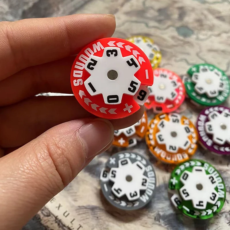 

Случайный цвет, небольшой счетчик размеров, 32 мм, круглый трекер для здоровья повреждений ран, акрил, 1 шт., 0-59, трекер жизни