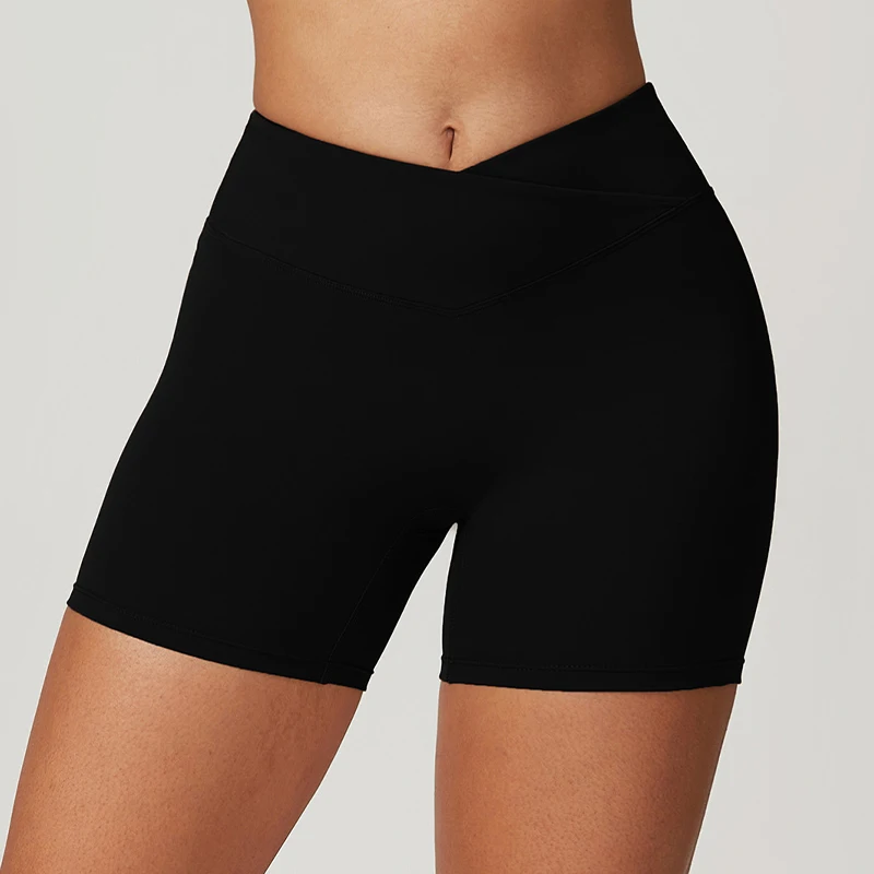 Hearuisavy High Elastic Scrunch Buttock Lift Sports Shorts Women Running Workout Shorts Woman Yoga High Waist Gym Shorts Female