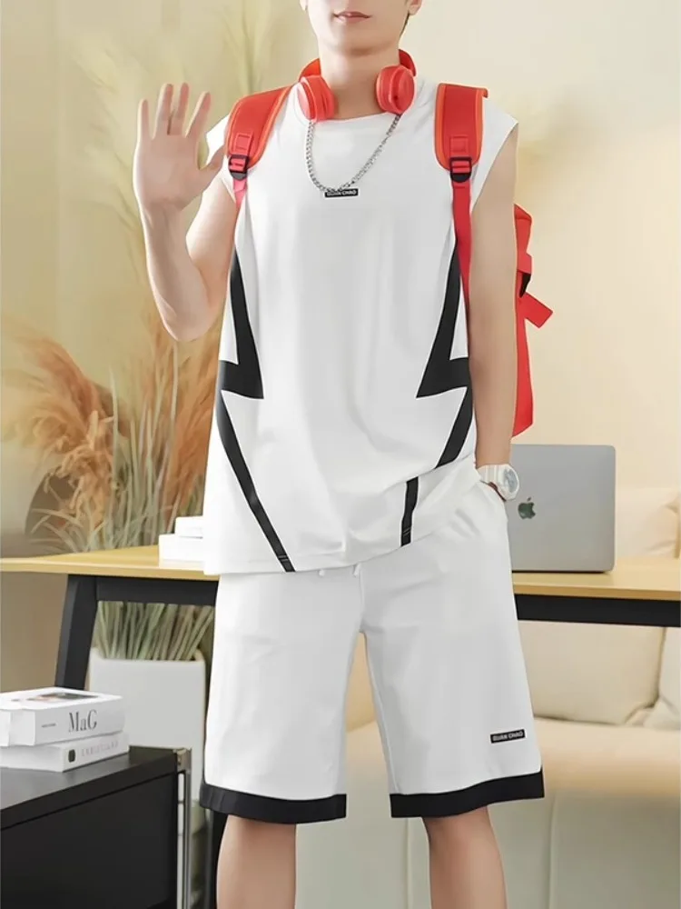 cool-men's-sportswear-set-white-svel-vest-and-orts-summer-casual-sports-outfit-full-set-polyester-and-spandex-blend