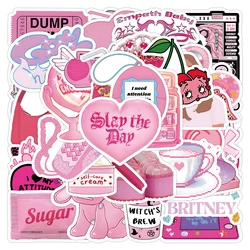 10/30/50pcs serii Y2K różowe kreskówki naklejki dziewczyny estetyka Scrapbooking walizka samochód Laptop Kawaii naklejki dekoracyjne