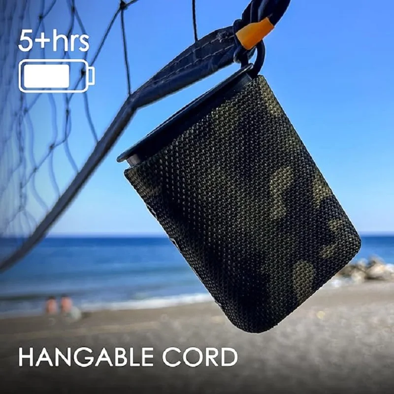 

Mini Portable Rugged Bluetooth Speaker 5W IPX7 Waterproof Subwoofer True Wireless Stereo For Outdoor Fabric Mesh Loudspeaker Box
