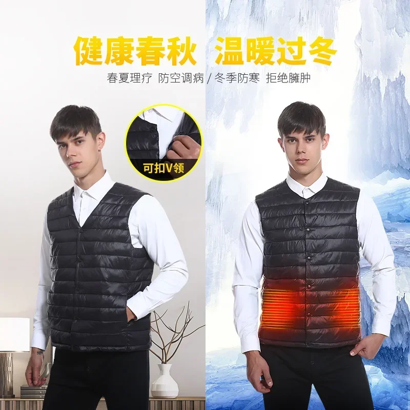 Men USB Infrared 3 Heating Areas Vest Jacket Men Winter Electric Heated Vest Waistcoat For Cycling Oversized 4xl