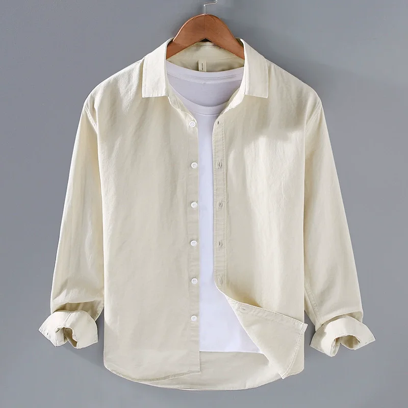 Skin-Friendly Premium Shirts For Men Long Sleeve Casual Classic Spring Top Quality Comfortable Fit Cotton 100% Camisas De Hombre
