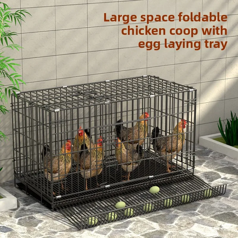 

Extra-large Foldable Iron Frame Stainless Steel Metal Plastic Tray Household Chicken Cage Poultry Dog Cage Balcony Outdoor