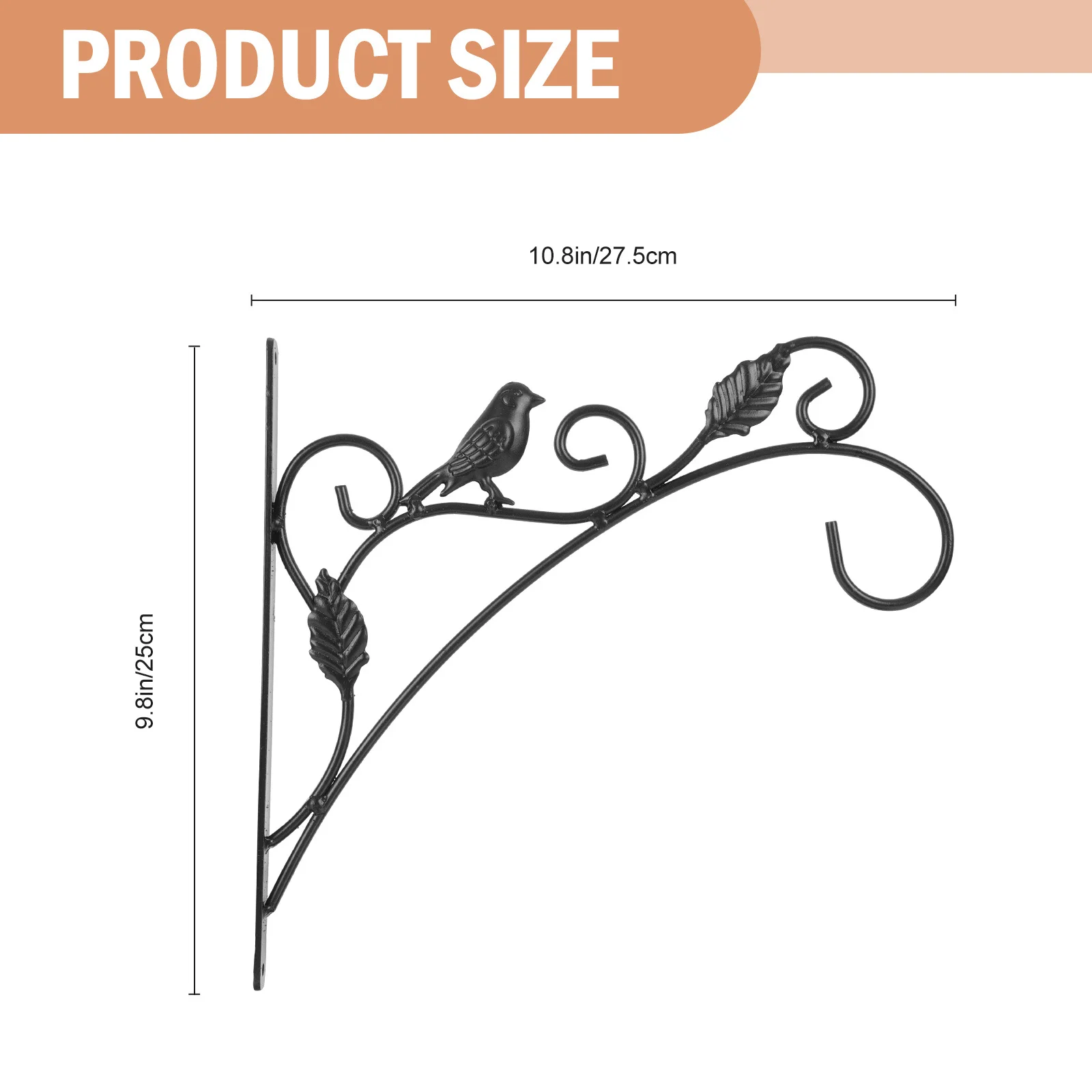 1 قطعة اناء للزهور الحديد دعامة تعليق للشرفة شماعات الزخرفية حديقة الديكور حامل النبات في الهواء الطلق خمر حمالة تعليق جدارية