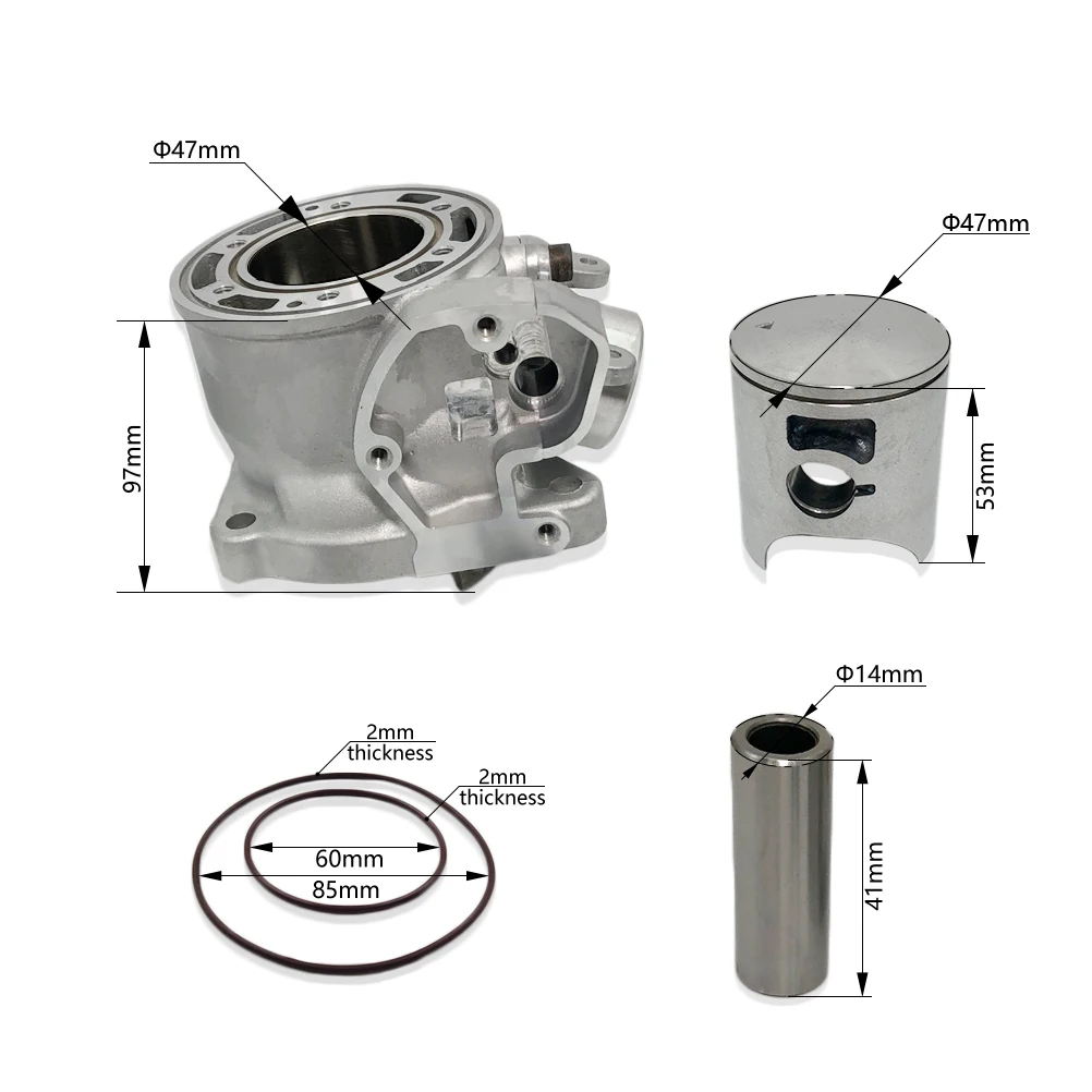 2013-2017 Motorcycle 47mm Cylinder Block Piston Ring Pin Bearing Gasket For KTM SX85 HUSQVARNA TC85 Koshine XN85 Engine Parts