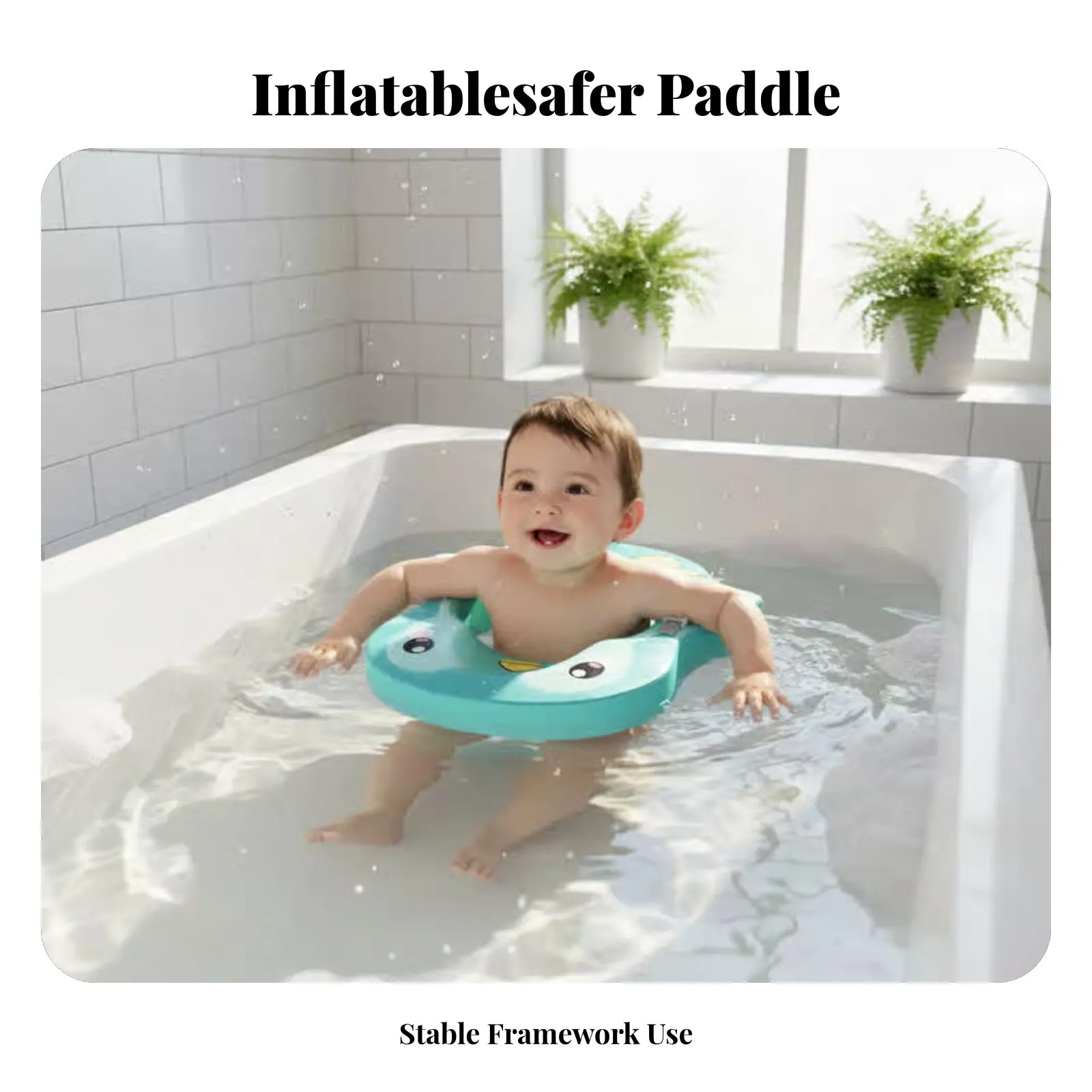 Infant Neck Float Non-Inflatable Swimming Ring Anti-Rollover Adjustable for Home Use