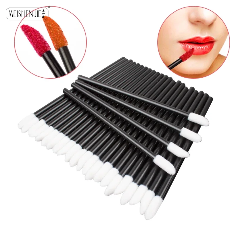MEISHENJIE 50/500/1000 Pcs Make Up Lip Gloss Brush Lipstick Gloss Wands Applicator Lip Brushes Portable Cosmetic Beauty Tools