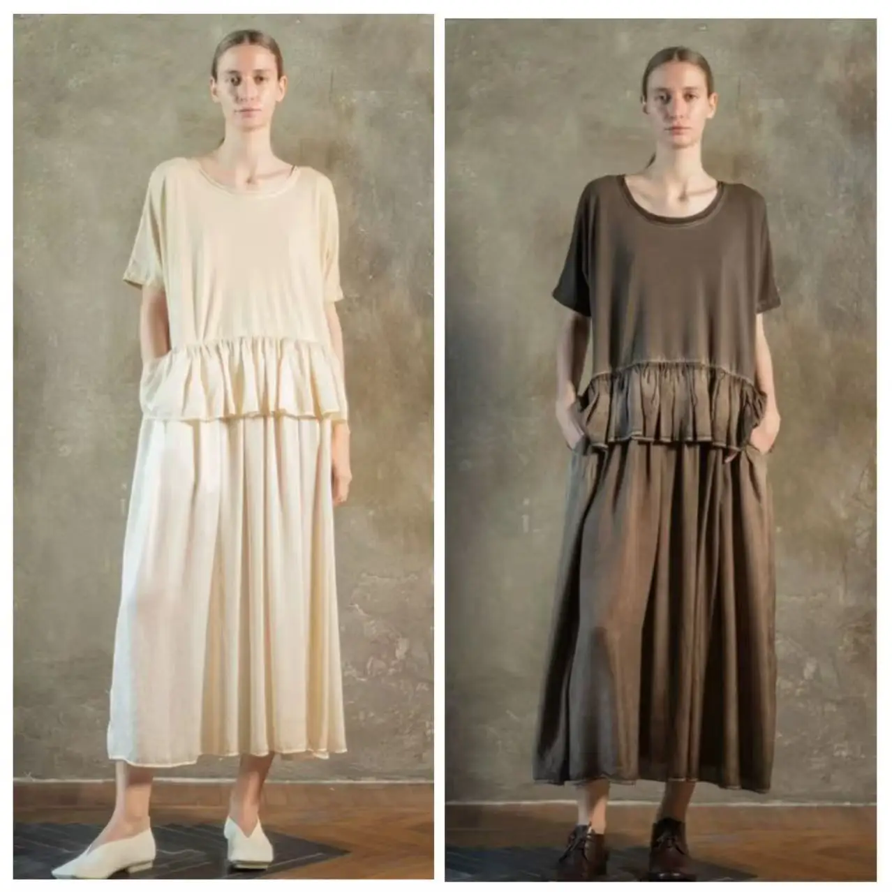 

Uwang Cotton Maxi Dress Casual Minimalist Style Loose Fit Long Dress Spring Summer Seasonal Fashion Women's Clothing Dress