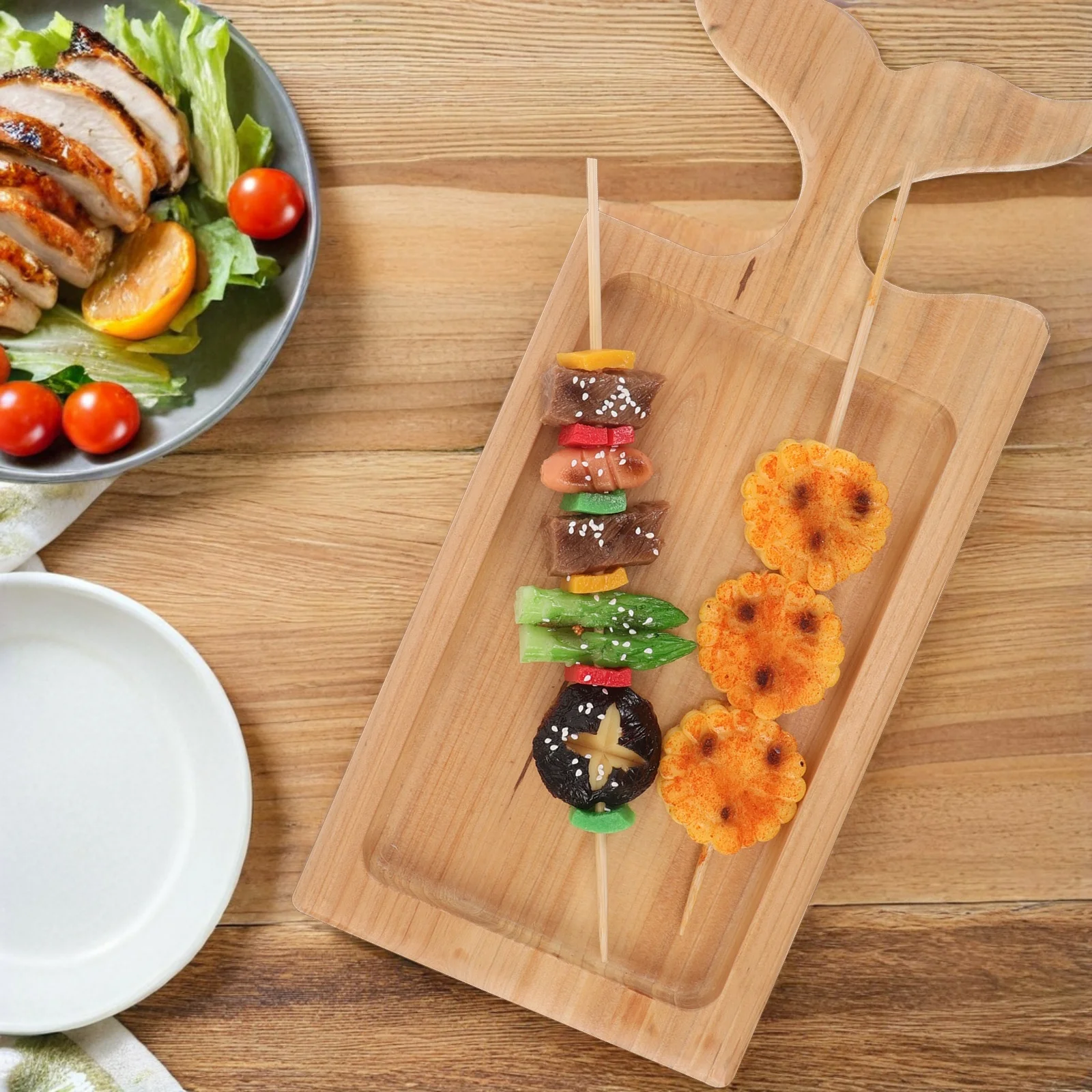 

Pine Wood Fish Shaped Serving Tray Natural Steak Cheese Board For Bbq Fruit Meat Pizza Party Platter Wooden Appetizer Tray