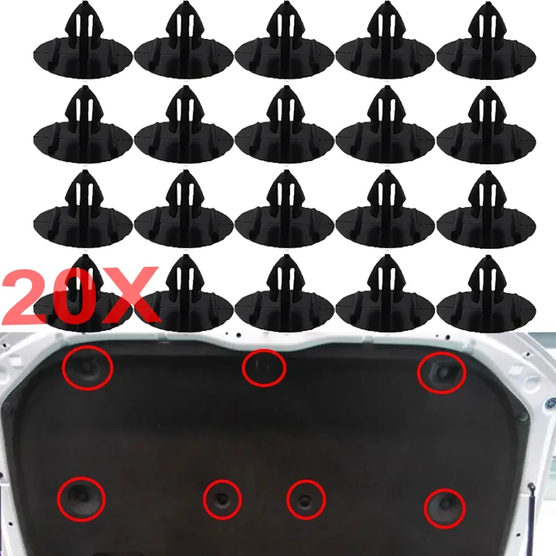 

20X Plastic Hood Insulation Retainer Clip 9046709050 For Toyota Alphard Camry Estima Kluger Land cruiser Yaris Rav4 Prius Lexus