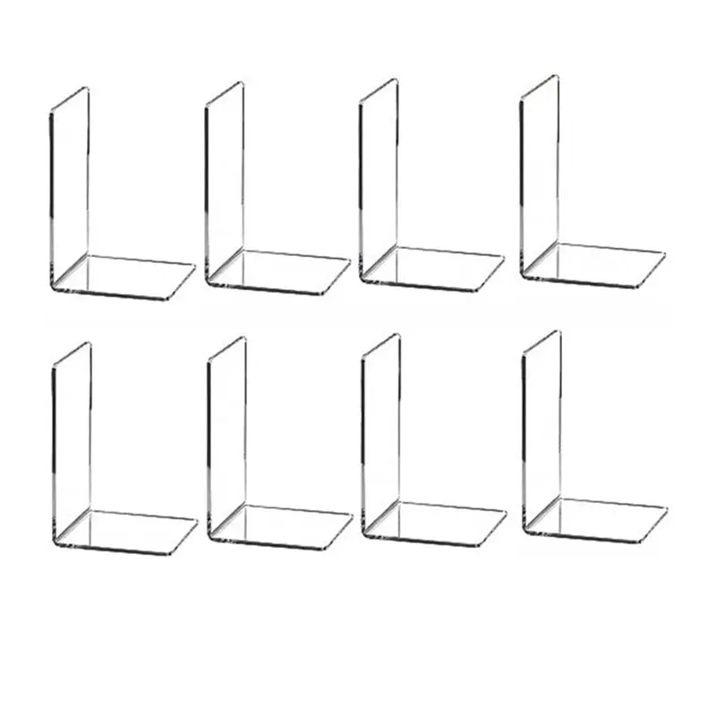 

A29F-8 акриловые L-образные подставки для книг, разделители для книжных полок, держатели для фотоальбомов, органайзеры для хранения книг