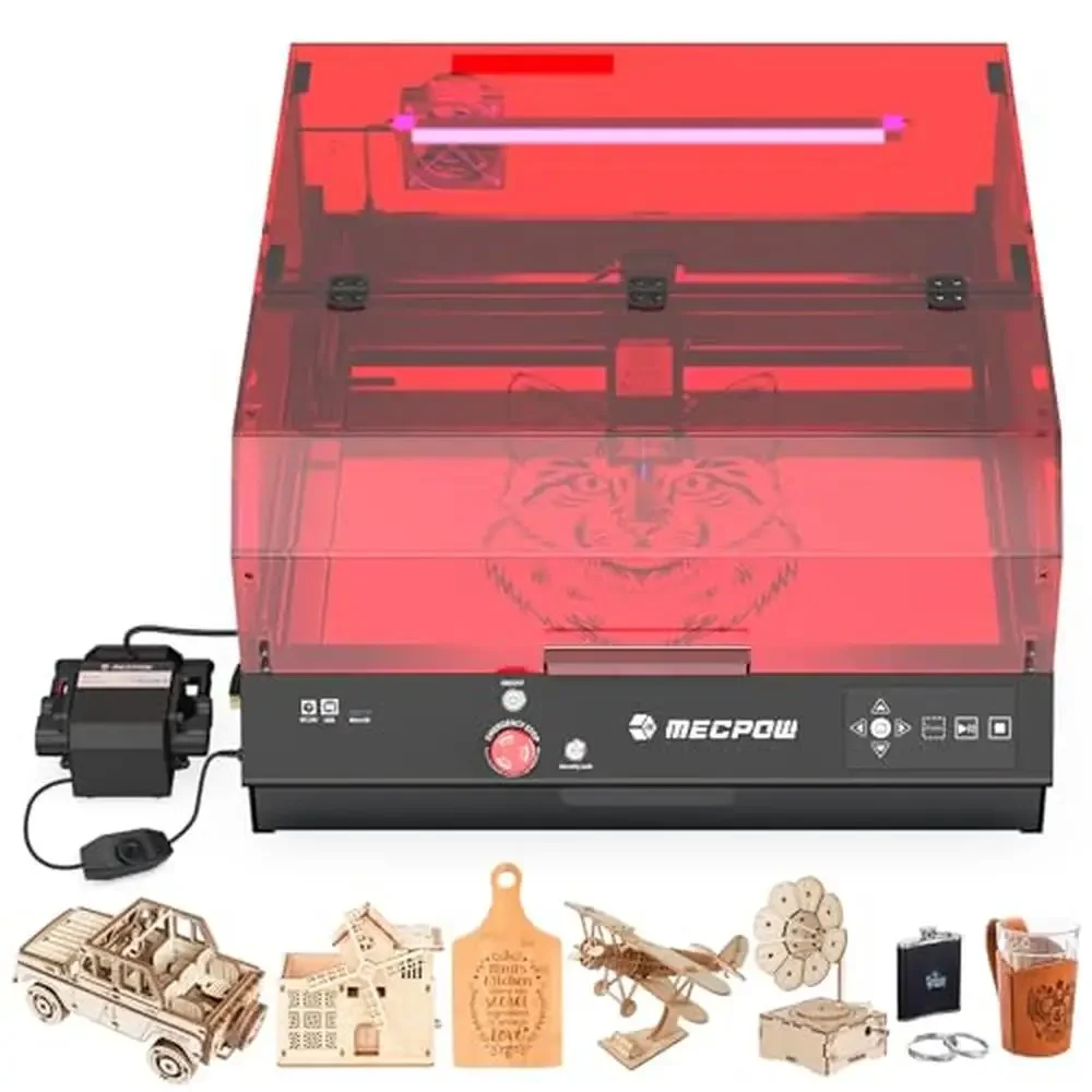 Multi-functional Enclosed Laser Engraver with Camera LED Lights & Offline Operation 22W 22000mm/min Laser Cutter Engraving