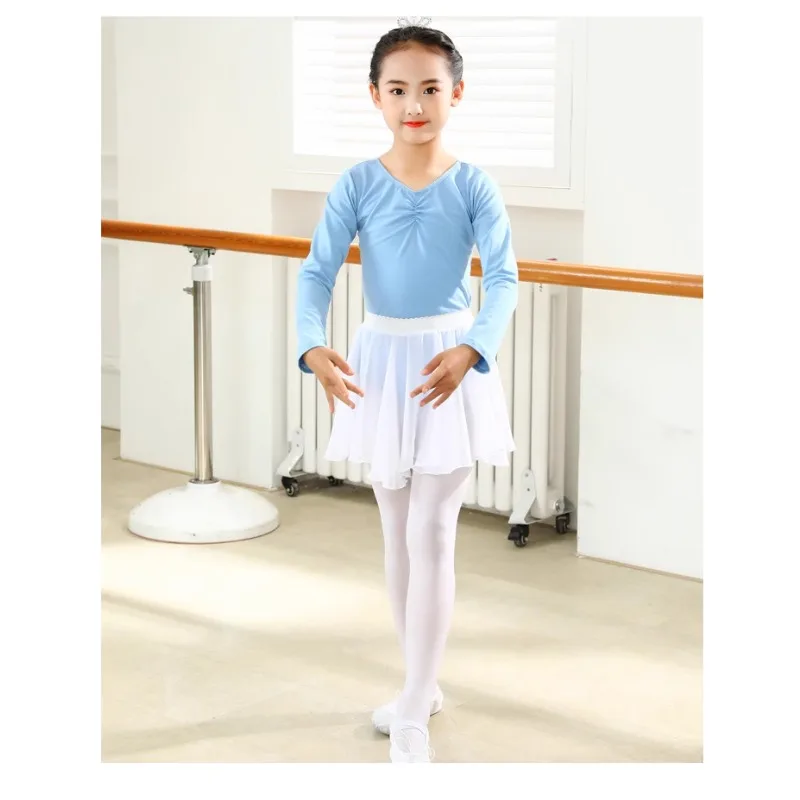 Children's ballet bodysuit basic skills training suit set girls' tutu performance competition jumpsuit set dance costume