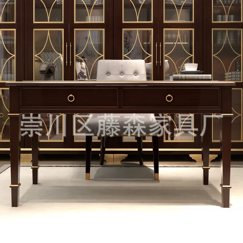 for Light Luxury American Solid Wood Desk Post Modern Simple Study Desk Furniture Learning Computer Desk