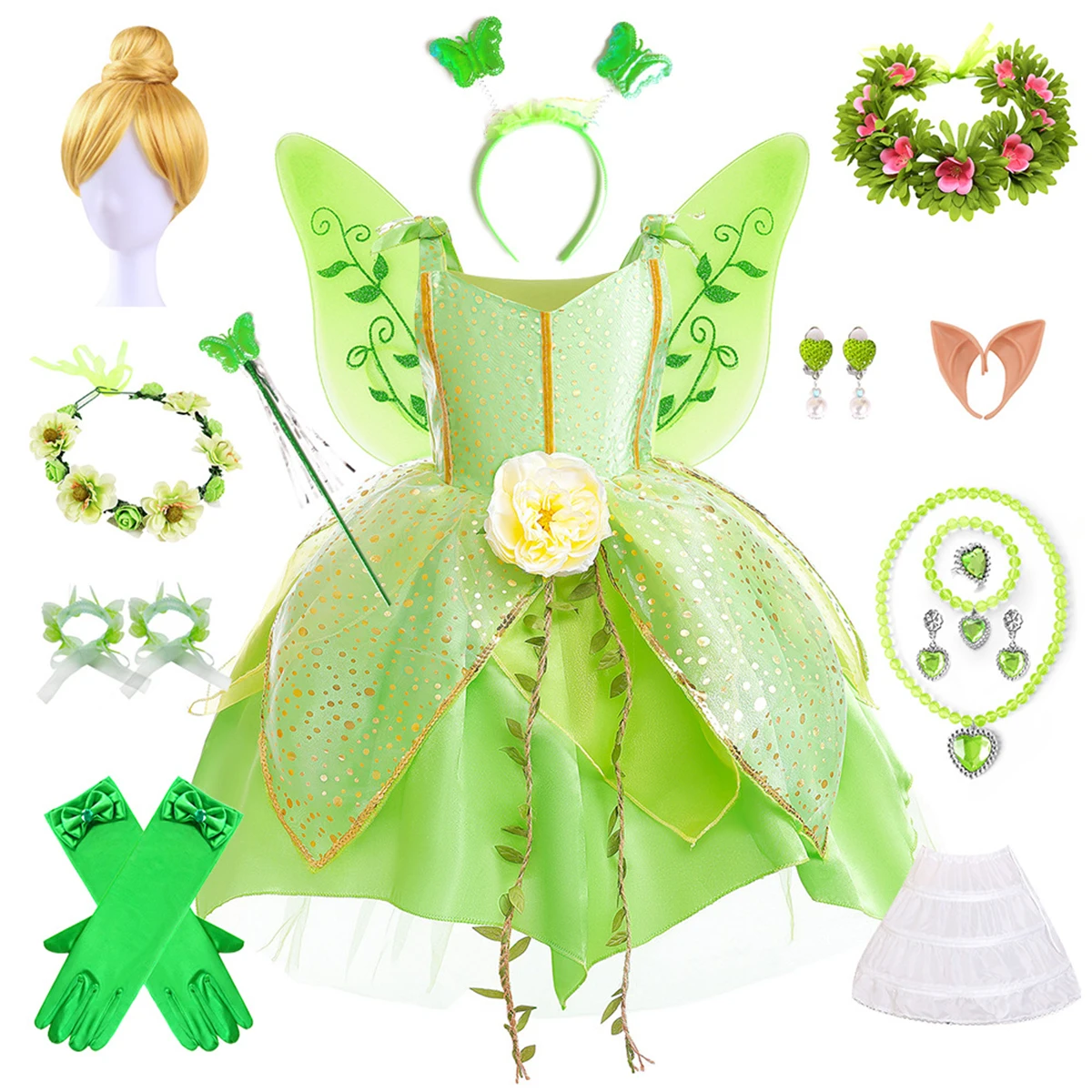 

Elizabeth Fashion Little Girls Movie Princess Tinker Bell Birthday Party Cosplay Halloween Holiday Easter Dress