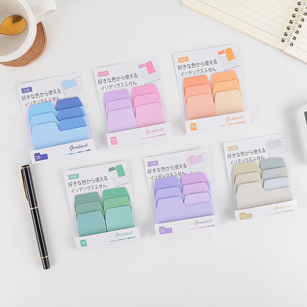 Colorful Gradient Index Stickers, Creative Multi-Color Office Account Notes, Message Notes, Sticky Notes, and Post It Notes