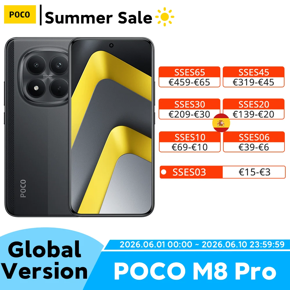 Versión global POCO M8 Pro 5G Snapdragon 7s Gen 4 Smartphone Pantalla AMOLED de 6,83" Cámara de 50 MP Batería de 6500 mAh Teléfono móvil Xiaomi