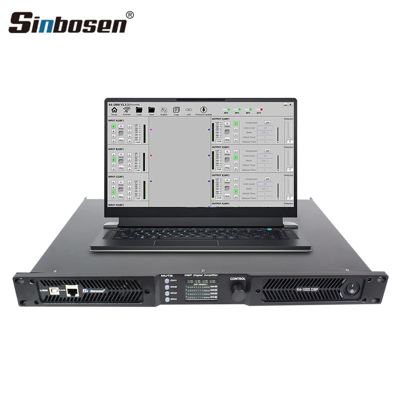 

K4-1000 Dsp 4 Channel Class d Dsp Amplifier Audio for Live Performance