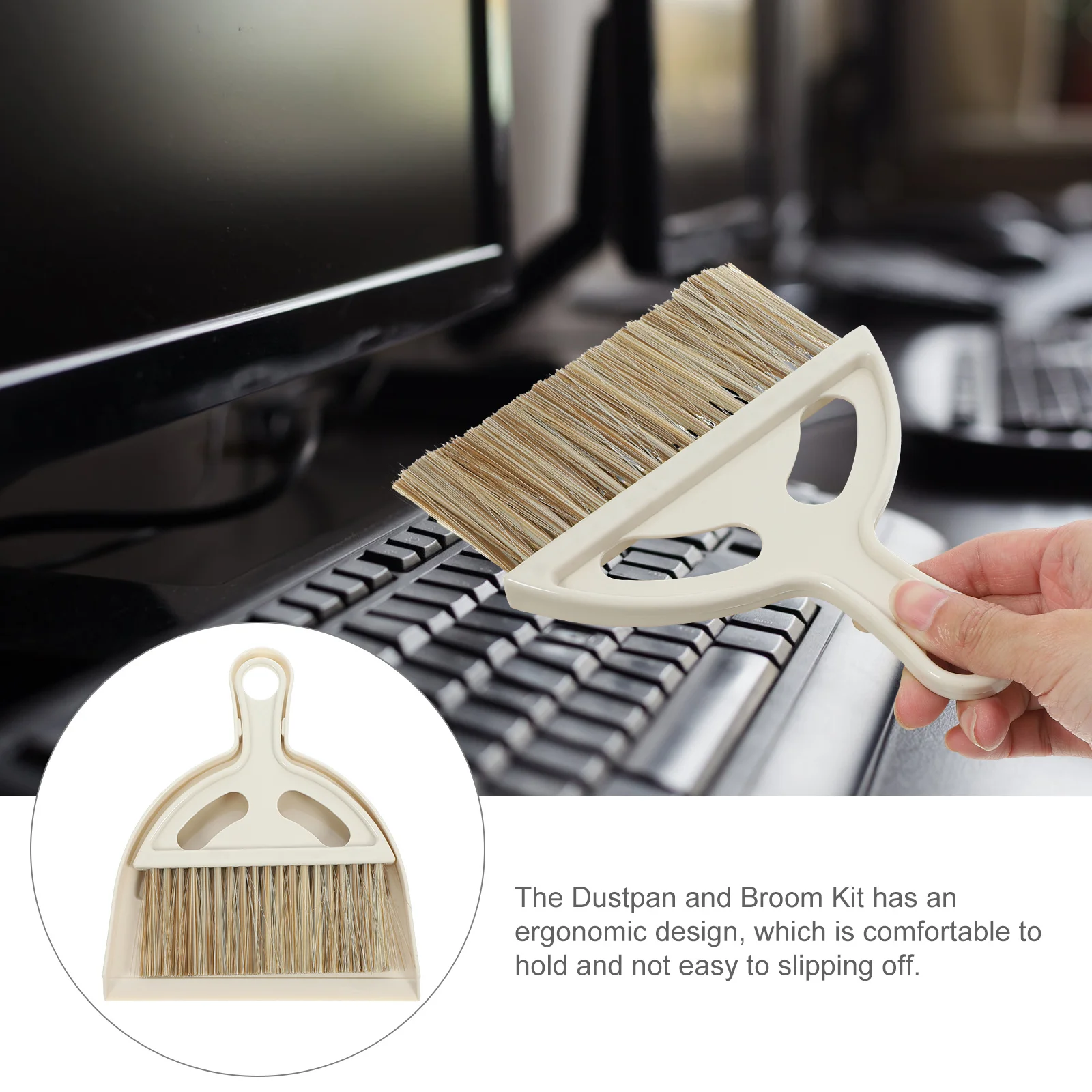 

1Set Cleaning Brush Set Mini Dustpan Broom Desktop Keyboard Car Interior Hook Storage Multifunction Portable