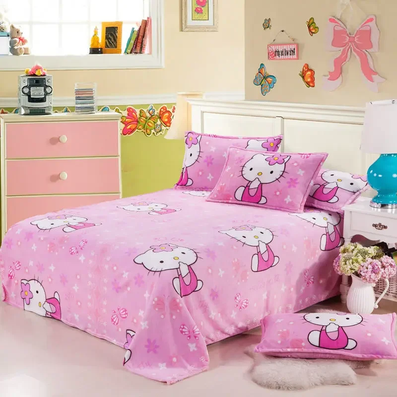 Sanrio hello kitty Coral Fleece Cartoon Flannel Blanket Student Girl Air Conditioned Towel Quilt duvet comforter