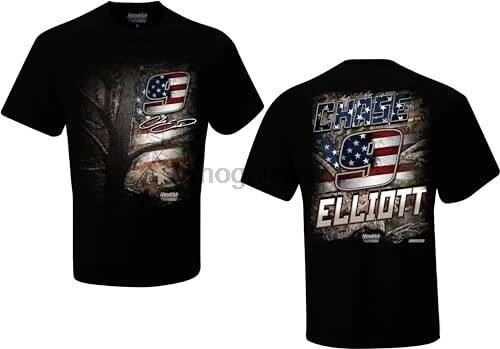 Chase Elliott 2024 Cup Series Camo Patriotic T-Shirt