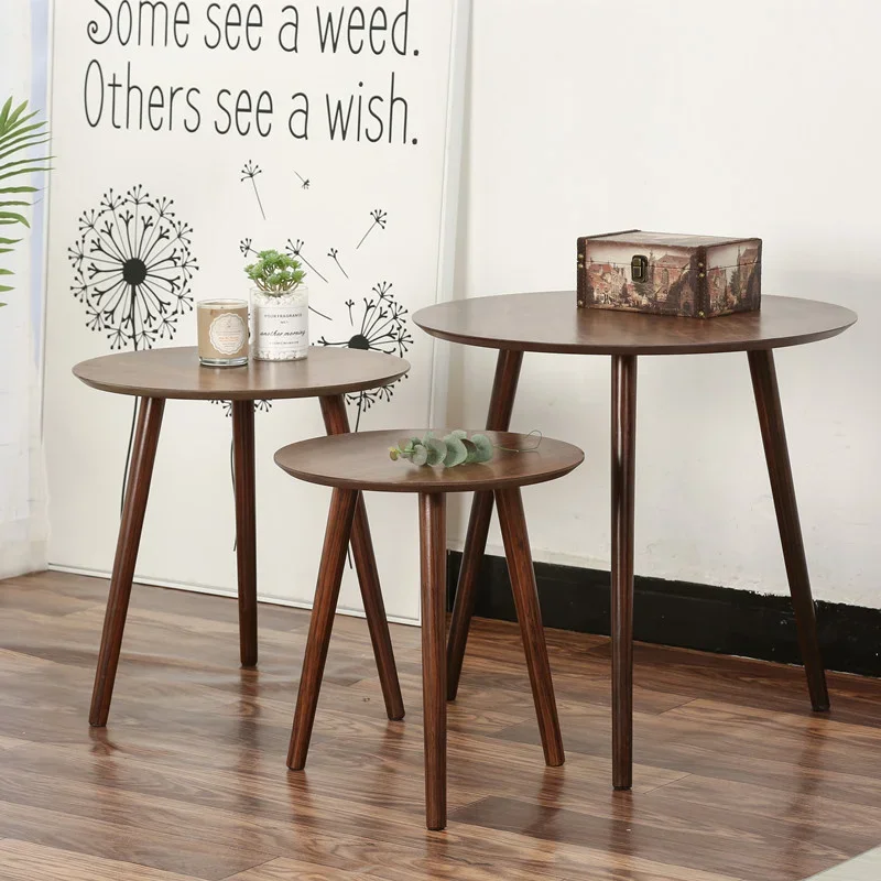 

Elegant Black Walnut Solid Wood Composite Coffee Table with Geometric Design for Minimalist Lifestyle for Small Spaces