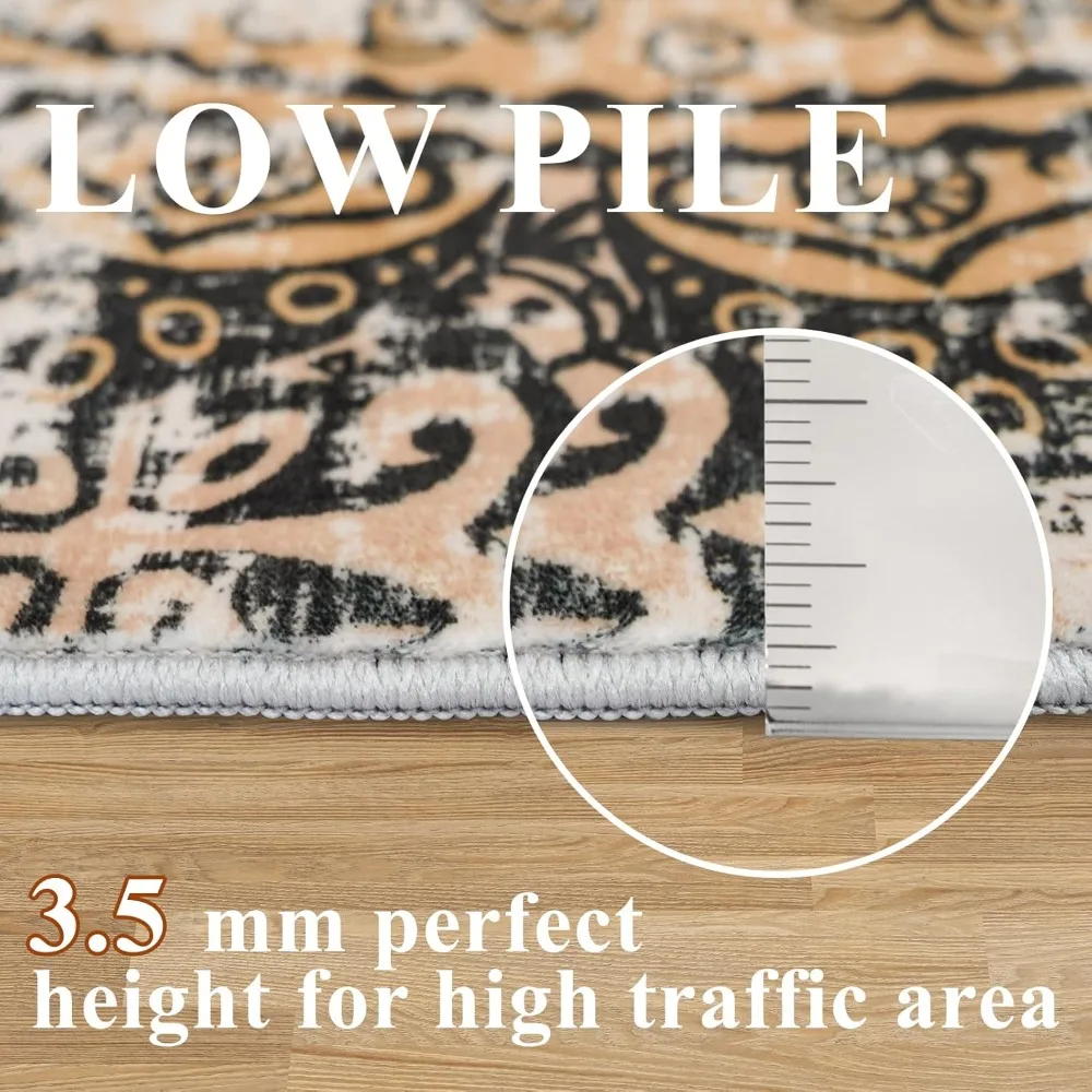 10x14 Living Room Area Rug - Modern Abstract Large Area Rugs Non-Slip Stain Resistant Carpets for Bedroom Soft Low Pile Rugs 10x