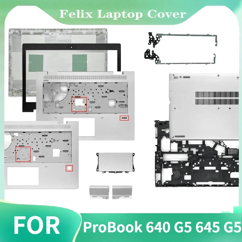 

NEW For ProBook 640 G5 645 G5 Laptop Lcd Back Cover Front Bezel Hinges Palmrst Bottom Case Housing L09526-001 Non Touch 14.4 In