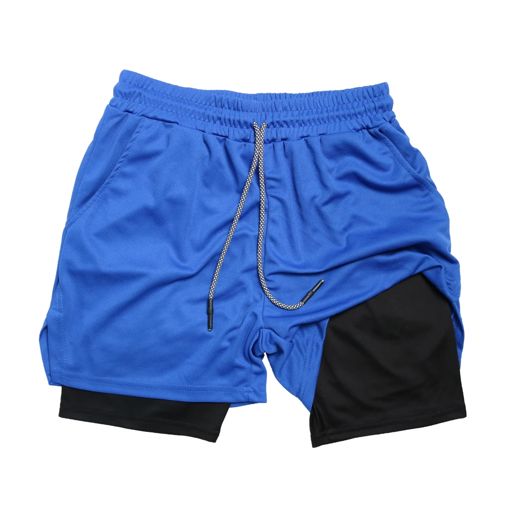 

Men's Double Layer Fitness Shorts Men Fitness Workout Jogging Gym Training 2 in 1 Sports Shorts Quick DryDouble Deck Summer