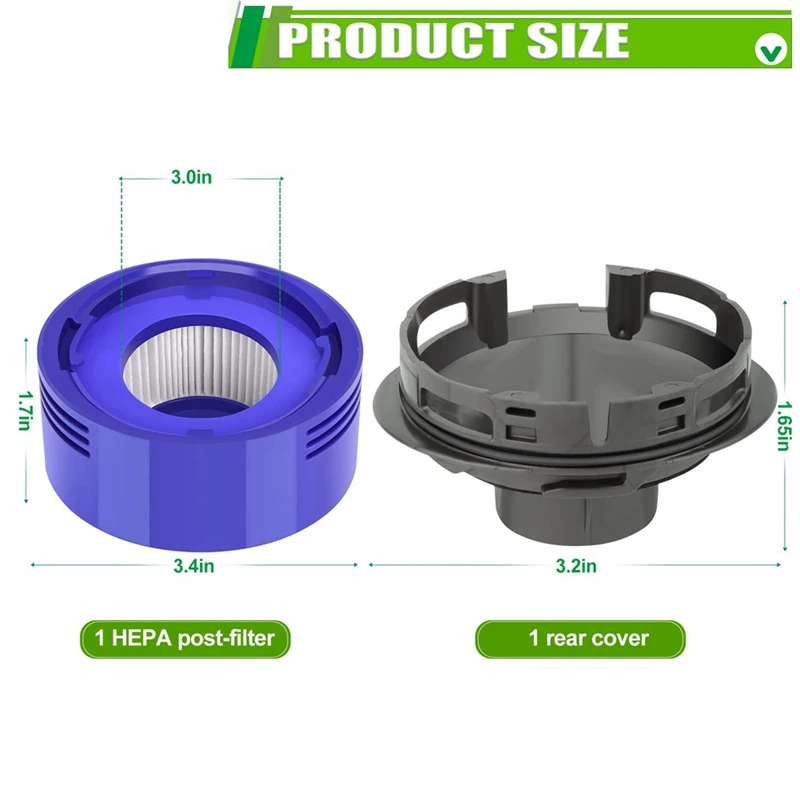 Cubierta trasera del Motor del filtro HEPA Compatible con reemplazo de aspiradora Dyson V7 V8