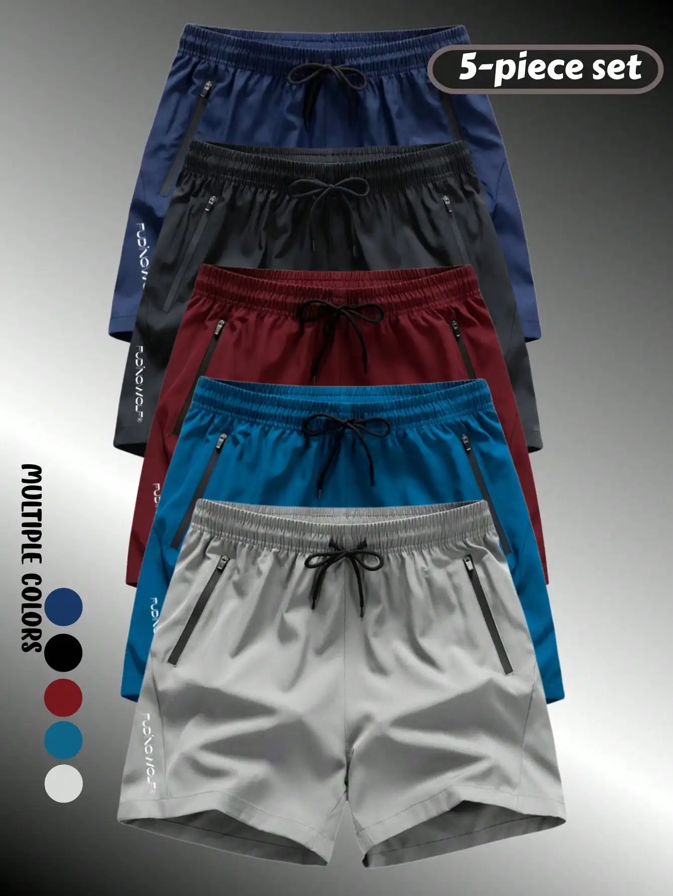 5-Piece Set Men's Summer Sports Shorts, Outdoor Casual 3-Inch Shorts, Breathable & Cool Training Running Shorts