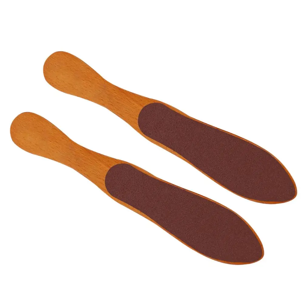 

2Pcs Wood Foot Brush Tool Double Sided Grinder Foot Care Callus Remover Nail File Wooden Scrubber Device