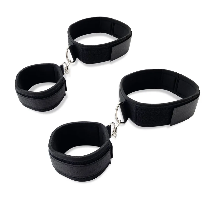 BDSM Sexy Bondage With Handcuffs Ankle Cuffs Adjustable Straps Breast Clip Oral Plug Adult Game Erotic Sex Toy for Women Couples